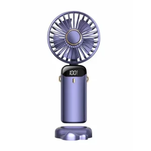OEM Portable Mini USB Handheld Fan Foldable 5v Electric Small Neck Fan Digital Display for Car Outdoor Use Cross-Border Plastic