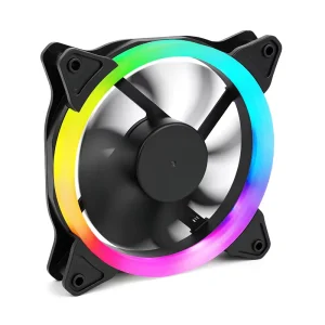 OEM RGB ARGB 120mm PWM Ring light Cooling Fan 4 Pin LED PC Case Fan for Gaming Desktop Computer Case Cooler Manufacturer