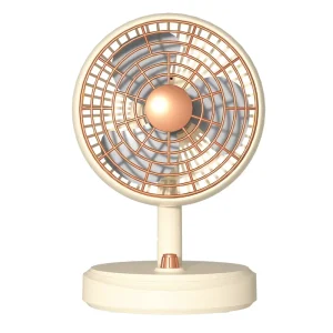 OEM Retro Mechanical Plastic USB Air Cooling Fan 1200mAh Battery Brushless Motor Low Noise Portable Mini Desktop Table Fan