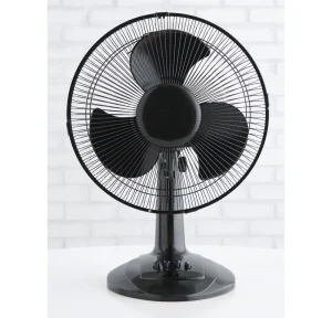 Oem Custom Low Noise Electric Plastic Table Fan 12 Inch Mechanical Air Cooling Hotel Use Color Box Packaging