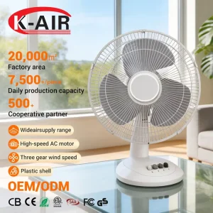 Oem K Air Customization 16 Inch 40 Cm Plastic Mechanical Control Ventilation Desk Fan for Outdoor & Hotel Use