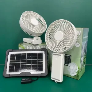 Office Desk Fan Brushless 10W 6 Inch USB Rechargeable Handheld with Battery Level Display Solar L626 ABS
