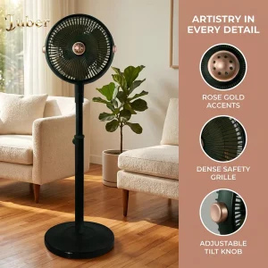 One Piece Stand Pedestal Fan Plastic Air Cooling Tower for Household & Hotel Floor Installatioc Air Circulation Fan Swivel Head