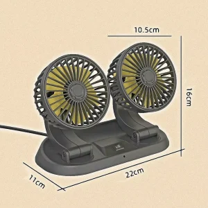 Origin Factory Dual Headed 12V Car Fan 24 Volt Fan for Vehicle Truck Air Cooling Universal USB Fan F201