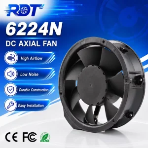 Original Germany 6224N DC Axial Cooling Fan Long Life Reliable Operation Replacement Electronic Equipment Cooling Solution