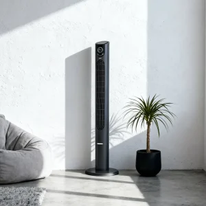 Oscillating 70 Degree Tower Fan Timer Digital Pure Copper Motor OEM ODM Bladeless Remote Household Plastic Smart Fan