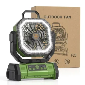 Oscillating Mechanical Control Rechargeable Desk Fan with LED Night Light 20000mAh Portable for Kids Study Car RV Outdoor Use