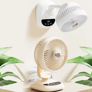 Oscillating Wall Mount 3000mAh Brushless Motor Touch Light Digital Display Timer Desktop Table Air Circulation Swing Fan