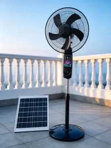 Outdoor Camping Solar Stand Fan Bluetooth Audio RGB Atmosphere Light USB Charging Remote 16 Inch Fan Factory