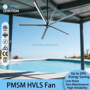Outdoor Ceiling Fan with 5 Blades and Permanent Magnet Motor for Garden Terraces
