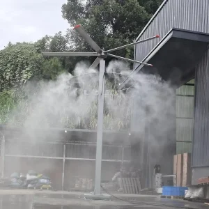 Outdoor Construction Misting Fan with 12ft Blade Diameter, Floor-Standing Pole, 380V/220V, 35-39dB