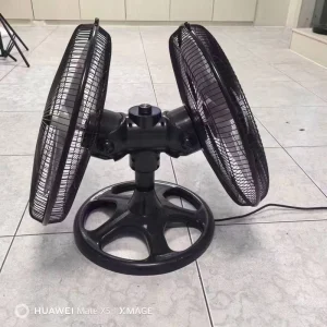 Outdoor Home Electric Plastic Fan Double Header Floor Standing Copper Motor Air Cooling Mechanical Remote Control