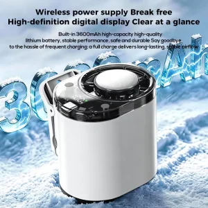 Outdoor Ice Pack Waist Fan 3000mAh Turbine Clip On Wearable LED Digital Display Lightweight Ice Cooling Clip Fan