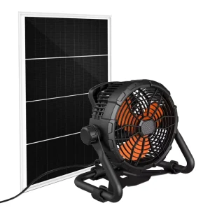 Outdoor LED Light 12v DC Solar Fan Kit Rechargeable Camping Fan with Solar Panel Solar Powered Fan