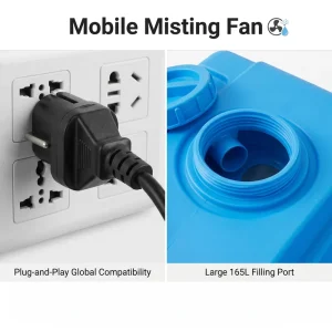 Outdoor Large Swinging Industrial Marsh Cooling Device Movable Environmentally Friendly Water tank Spray Fan