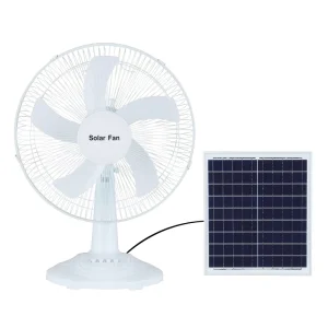Outdoor Lithium Ion 16 Inch Rechargeable Solar Fan with Solar Stand Indoor/Outdoor Use