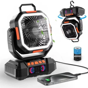 Outdoor Portable 3 Type USB Charging Camping Fan with Multi Angle Automatic Control for Car Use
