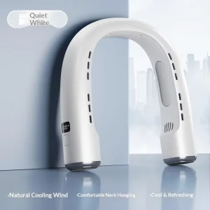 Outdoor Portable Cooling Neck Electric Fan Portable Wearable Cooling Mini Fan 1200mAh Rechargeable Bladeless Neck Fan