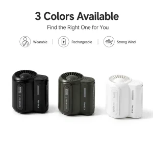 Outdoor Portable Waist Fan Wearable Clip Cooling Fan 3 Speed 4500mAh Battery for Sports Fishing Camping Work