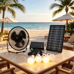 Outdoor Solar Energy Fan System USB Output Applications Portable Solar Panel Light Kit Camping 8V Input DC12V 8H Work Time
