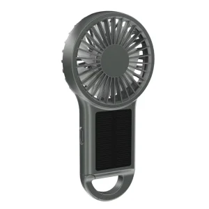 Outdoor Solar Handheld Fan with Built in 1500mAh Large Battery Easy for Students to Carry Creative Buckle Design
