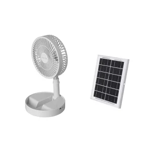 Outdoor Solar Powered Fan with Battery Foldable Rechargeable Fan for Camping & Emergency