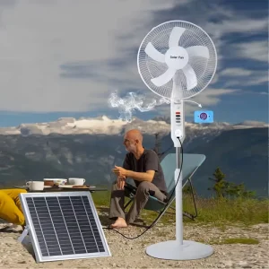Outdoor Use 16 Inch Solar Panel Rechargeable Solar Fan 15W 20W 25W 15000mAh 18000mAh 9 12 Hours Solar Electric Fan with Panel