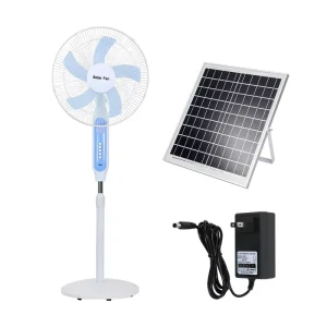 Outdoor Use Solar Rechargeable High Speed Solar Fan with 5 Speed Settings Battery Powered 9 12 Hours Runtime Solar Charger Fan