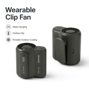 Outdoor Waist Fan 4500mAh Rechargeable Wearable Clip Fan 3 Speeds Portable Belt Cooling Fan for Camping Work