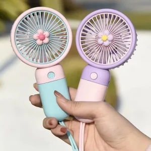 Outdoor Wearable Mini Handheld Rechargeable Portable Fan Lithium Battery USB Charging Hands Free Car RV Use Custom Logo Support
