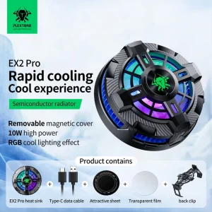 PLEXTONE EX2pro Radiator Mobile Phone Cooler Fan Magnetic Phone Cooler Fast Cooling Gaming Phone FunCooler for iPhone Cooling