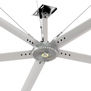 PMSM Motor Industrial HVLS Ceiling Fan for Hotels & Garment Shops 5.5m Blade Diameter 2200 5000m min Airflow 39dB Noise
