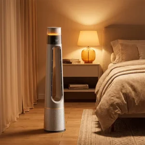 PTC Energy Efficient Cooling 27Y1301 Temperature Setting 7 Color Ambient Light Remote Control Smart Fan 3 in 1 Heater