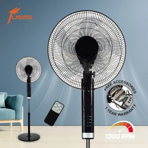 Pedestal Fan with Remote Control Adjustable Height Energy Efficient for Outdoor Hotel Household Use