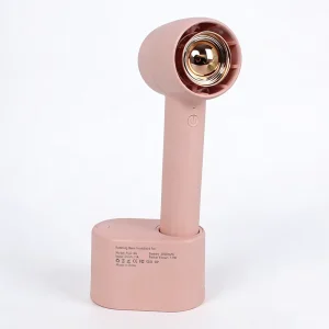 Pink Wireless Charging Rotating Base Portable Handheld Fan for Car Use