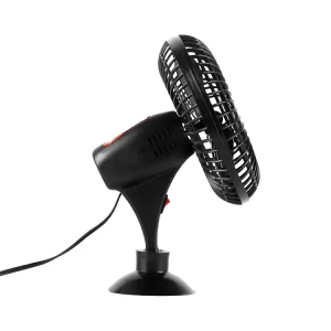 Plastic 12V Suction Cup Fan Mini Portable 40dB Quiet 4W USB Charging Car Fan for Truck SUV RV Dashboard