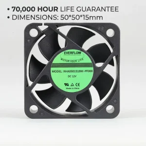 Plastic Axial Flow Fans 5015 Waterproof IP47-IP68 12V Low Noise 26.5dBA High Speed 5000 RPM for Medical Equipment Cooling Using