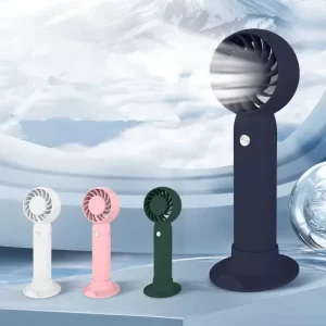 Plastic Handheld Fan with 500 800mAh Battery Low Noise 35 39dB Button Control Neck Wearable Design for Outdoor and Home Use