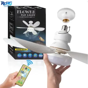 Plastic Universal Portable Fan Remote Control 3 Speed Control Dimmable E27 Rotating Lamp Head No Noise Led Ceiling Fan
