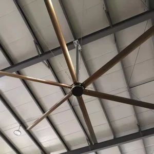 Pmsm HVLS Energy Saving Industrial Ceiling Fan 24 Ft Diameter 6 Blades 40dB Quiet Operation 380V Aluminum Alloy Blades