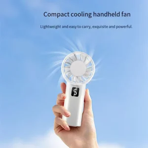 Pocket Fans Big Wind High-Speed 1200 mAh Battery Digital Display Brushless Motor Portable Mini Fan