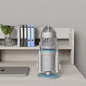 Popular Rocket Themed Plastic Fan 3 Speeds USB Rechargeable Battery Powered Energy Saving Office Garage RV Car Outdoor Use