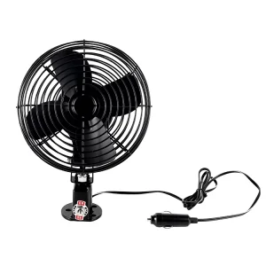 Portable 12V 24V Heavy Duty Stainless Steel Auto Fan Black 18W Low Noise 40dB Trucks Trailers Camper Vans Boats