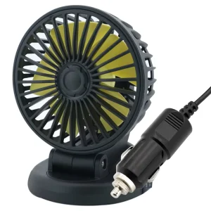 Portable 12V Auto Cooling Fan 360 Degree Rotatable Dashboard Vehicle Fan with Cigarette Lighter Plug for Cars Trucks SUVs