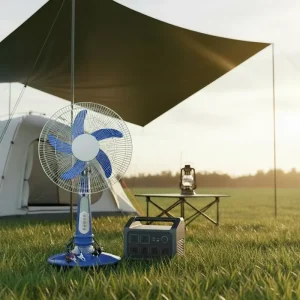 Portable 16/18-Inch AC & DC Fans Air Cooling Table Fan with LED Light Outdoor Table Fan for Yemen