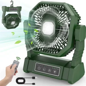 Portable 16000mAh Rechargeable LED Camping Lantern Air Cooling Fan Made of Plastic for Outdoor Use