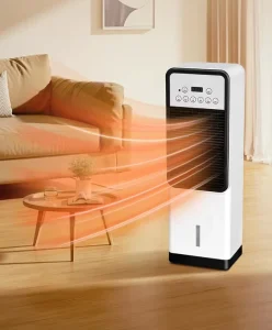 Portable 1800W Mini Air Conditioner Fan with Lighting Stand Heater for Bathroom and Bedroom Space Heating and Cooling