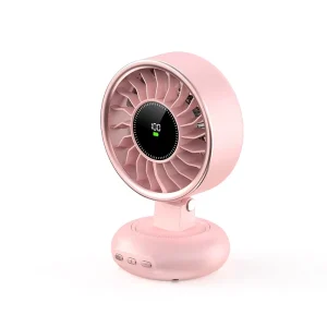 Portable 2400mAh Rechargeable Foldable Fan 5 Speed Magnetic Fan Dormitory Gym Magnetic Fan LED Digital Display Desk Table Fan