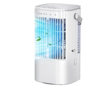 Portable 3 in 1 Plastic Air Cooler Fan with Color Light Humidifier 3 Speeds USB AC Power Source for Car Outdoor RV Use Mini Fan
