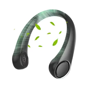 Portable 360° Cooling Personal Fan 3600mAh USB Rechargeable Battery 3 Speeds Bladeless Design Wearable Quiet Fan for Outdoor